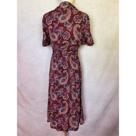 Vintage Paisley Dress 80s does 50s - Picture 4 of 5